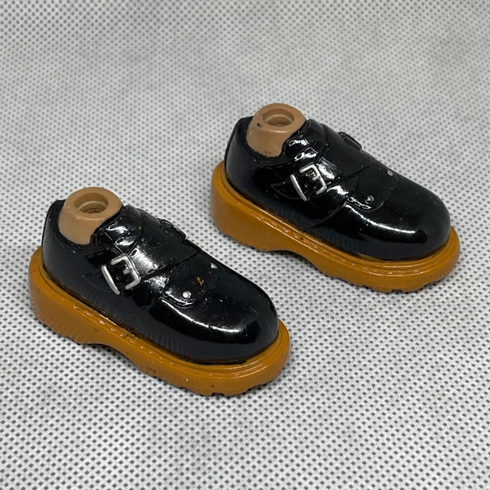 Bratz Boyz Footwear Black Platform Buckle Shoes Rust Bottom